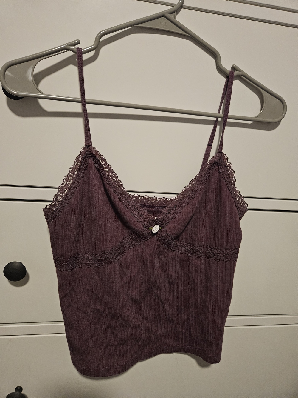 Aeropostale Plum Lace-Trim Ribbed Cami
